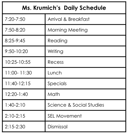 Daily Schedule